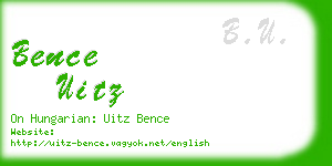 bence uitz business card